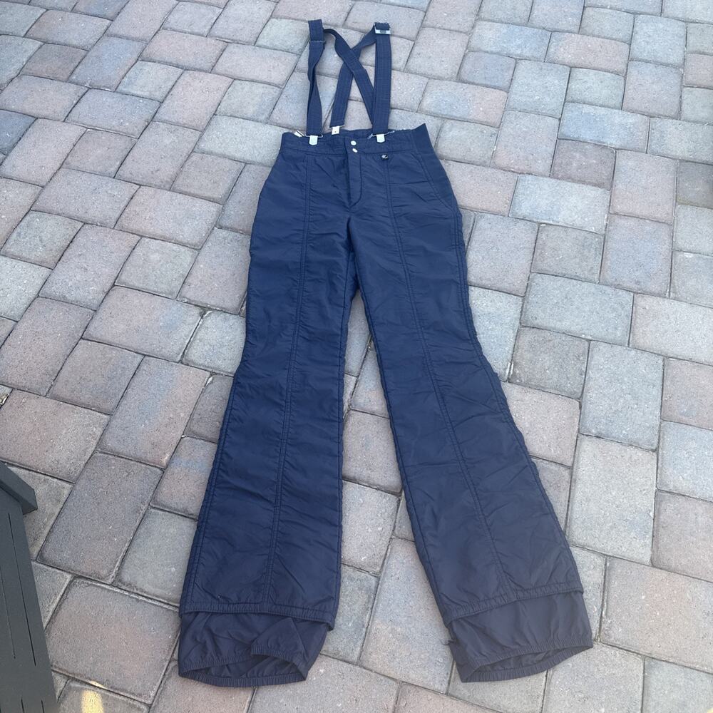 Vintage 70s Roffe Ski Bib Snow Pants Womens S Hotdogger Snow Bunny